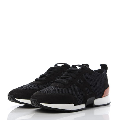 Hermes Suede Mesh Starter Sneakers 38 Black 3 of 9