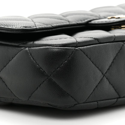 Chanel Lambskin Quilted Flap Phone Holder With Chain Black 11 of 15