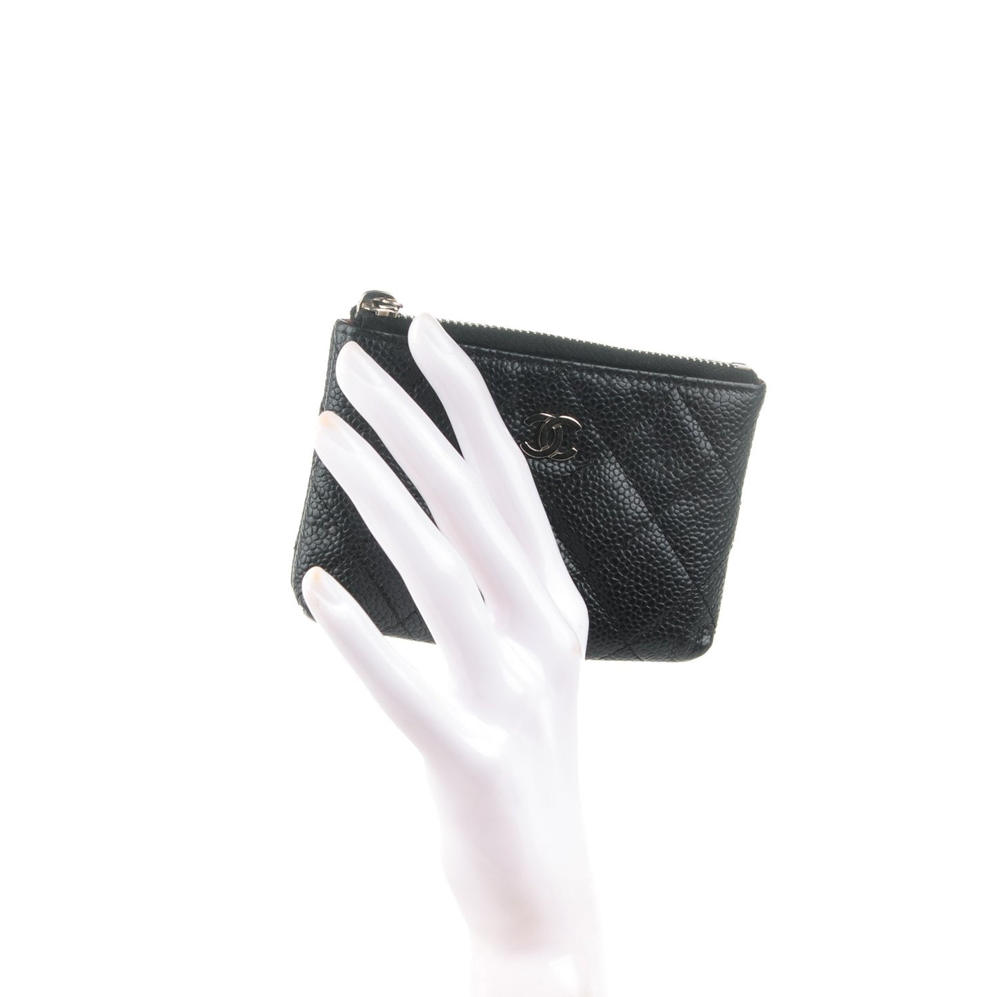 Caviar Quilted Key Holder Case Black