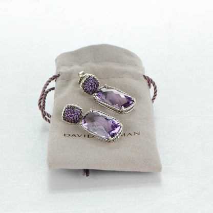 David Yurman Sterling Silver Lavender Amethyst 36mm Chatelaine Drop Earrings 4 of 4