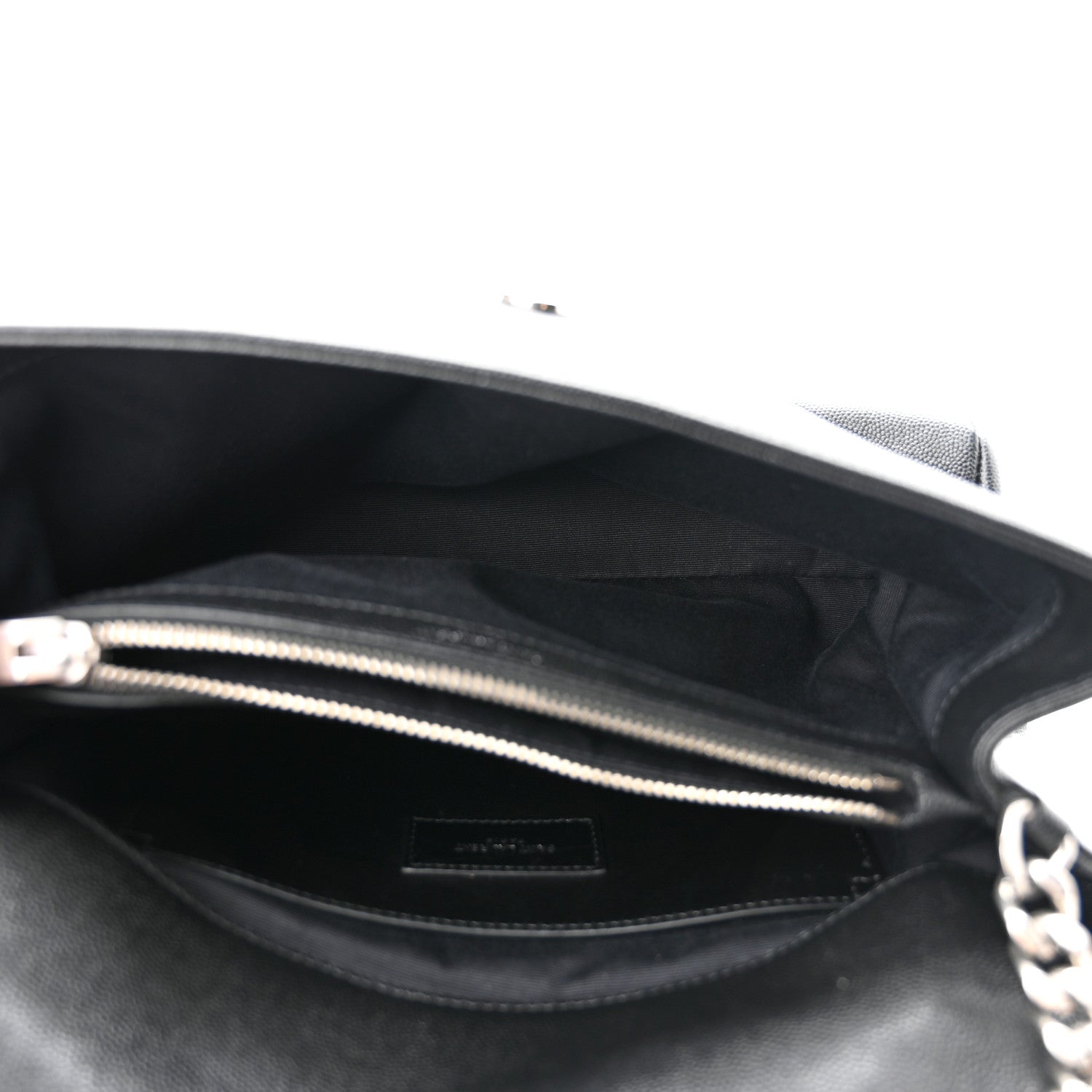 Saint Laurent Grain De Poudre Medium West Hollywood Monogram Fold-Over Black 5 of 10