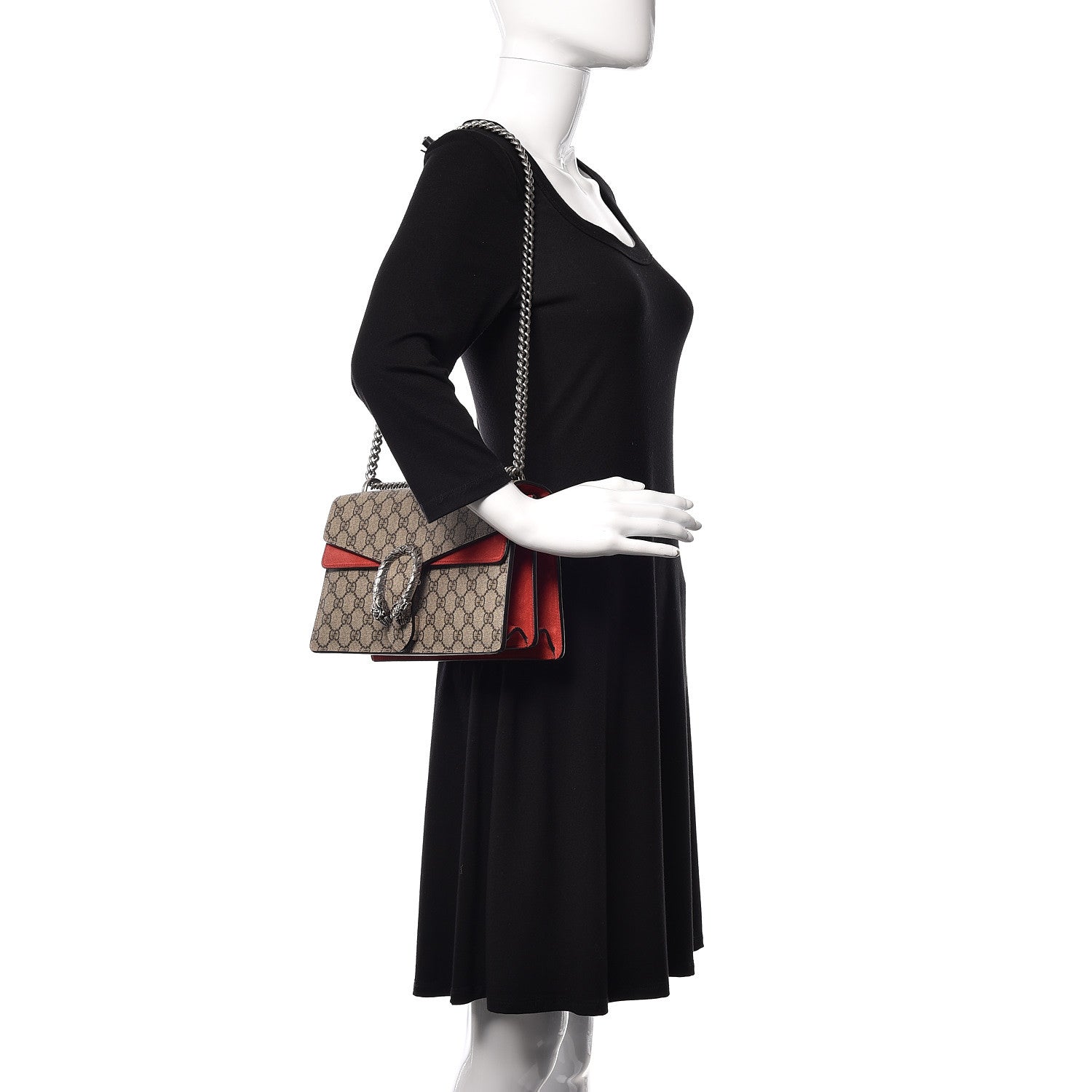 Gucci GG Supreme Monogram Small Dionysus Shoulder Bag Red 2 of 15