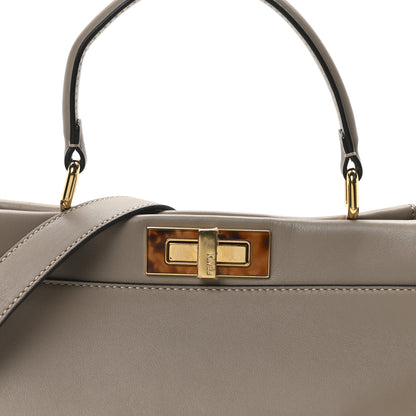 Fendi Vitello Seta Plexiglass Tortoise Medium Peekaboo Iconic Satchel Tortora 7 of 9