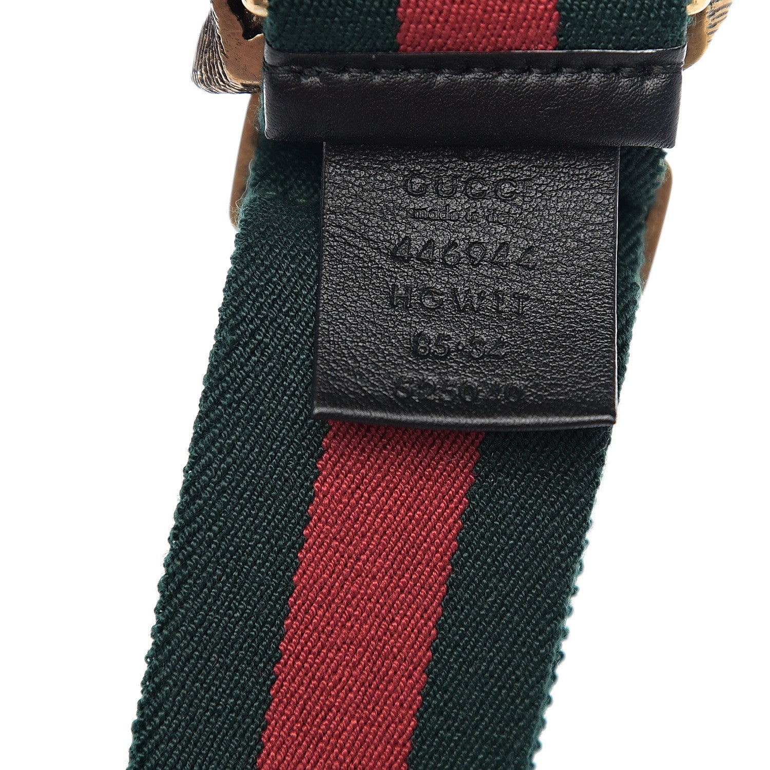 Gucci Web Feline Buckle Belt 85 34 Green Red 3 of 3