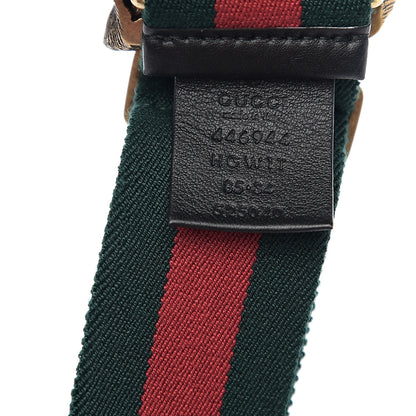 Gucci Web Feline Buckle Belt 85 34 Green Red 3 of 3