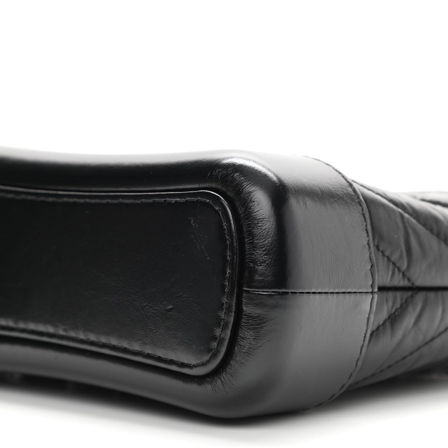 Aged Calfskin Chevron Quilted Small Gabrielle Hobo So Black