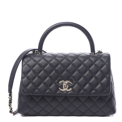 Chanel Caviar Quilted Small Coco Handle Flap Navy 1 of 11