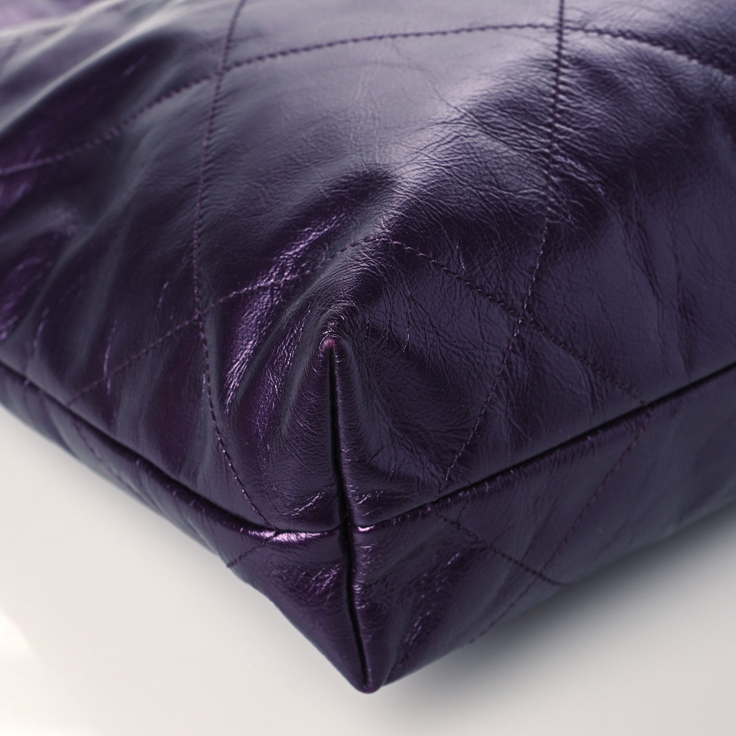 Chanel Metallic Calfskin Quilted Small Chanel 22 Purple 9 of 10