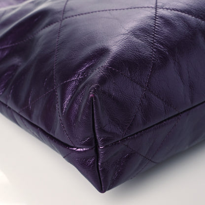Chanel Metallic Calfskin Quilted Small Chanel 22 Purple 9 of 10