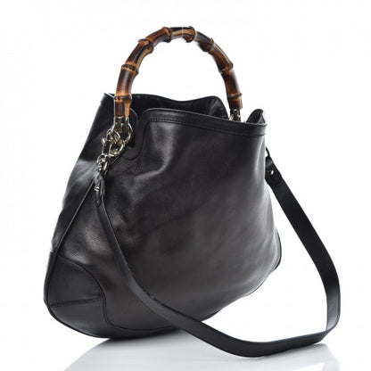 Gucci Calfskin Medium Peggy Bamboo Handle Hobo Black 4 of 10
