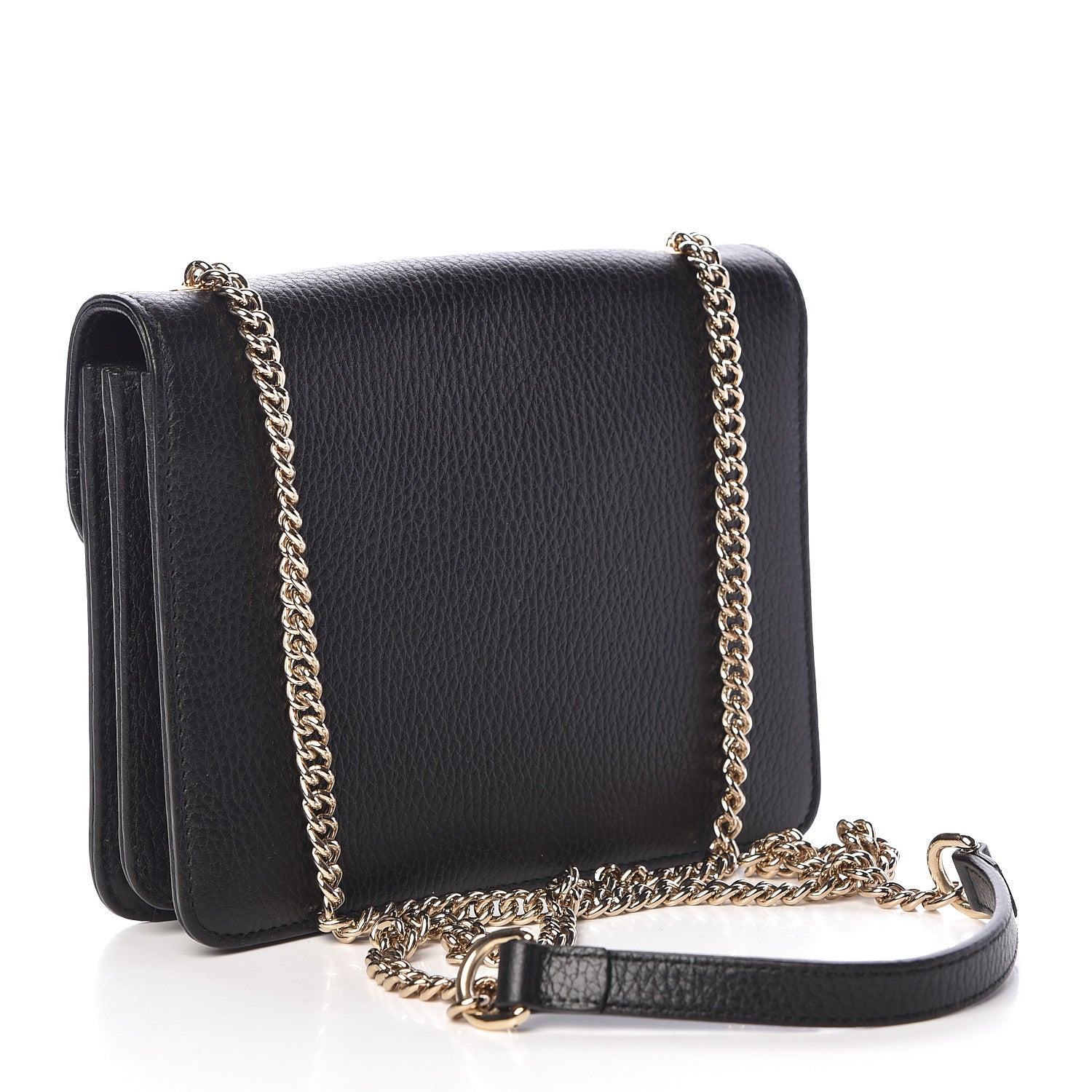 Gucci Dollar Calfskin Small Interlocking G Shoulder Bag Black 3 of 10