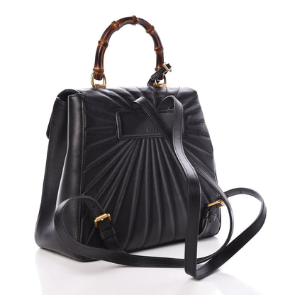 Gucci Calfskin Bamboo Trapuntata Queen Margaret Backpack Black 3 of 9