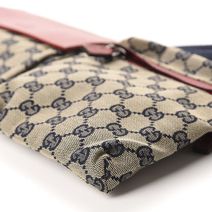 Gucci GG Monogram Web Double Pocket Belt Bag Navy Red 7 of 10