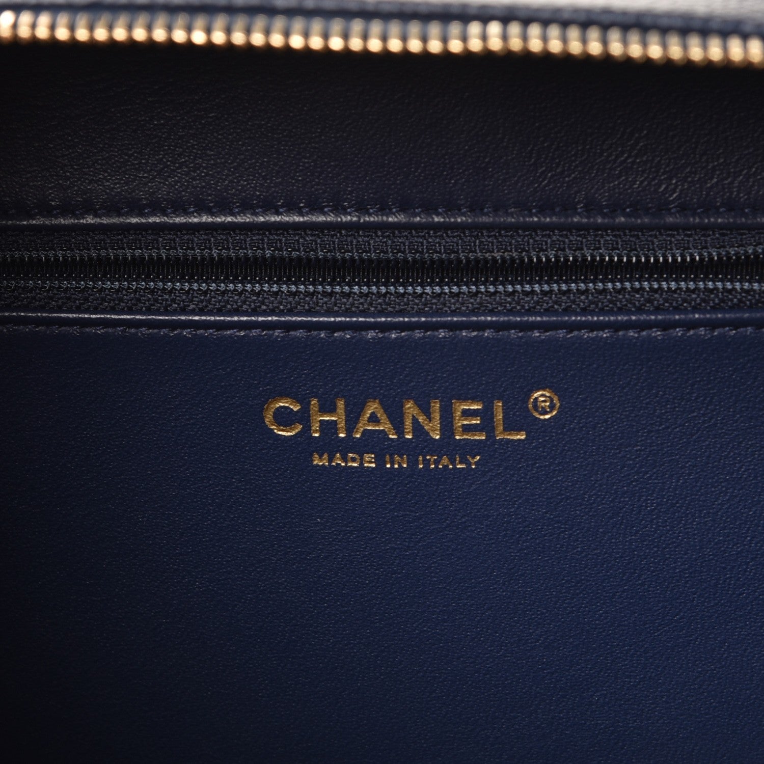 Chanel Caviar Quilted Large CC Filigree Vanity Case Navy 6 of 8