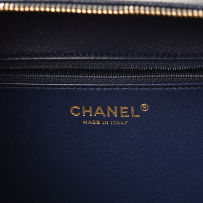 Chanel Caviar Quilted Large CC Filigree Vanity Case Navy 6 of 8