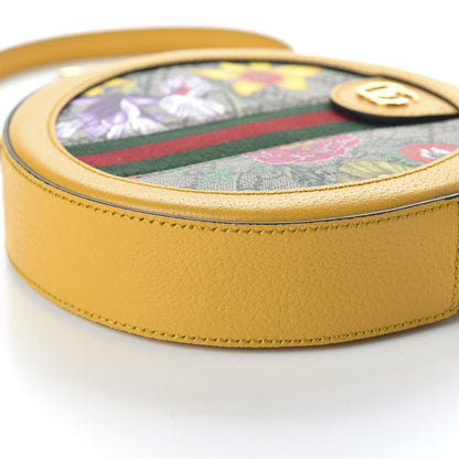 Gucci GG Supreme Monogram Flora Web Mini Ophidia Round Shoulder Bag Beige Multicolor Crop 7 of 10