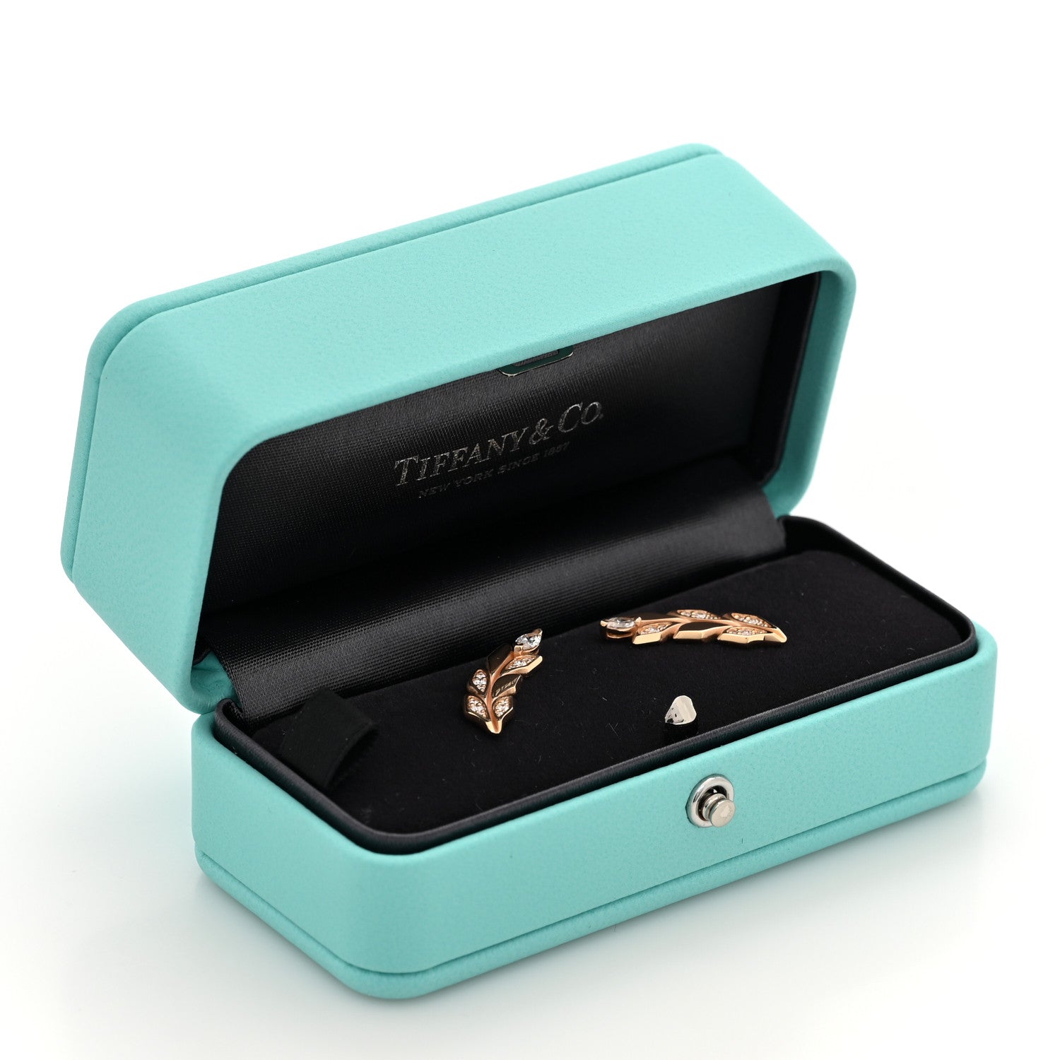 Tiffany 18K Rose Gold Diamond Victoria Vine Climber Earrings 10 of 10