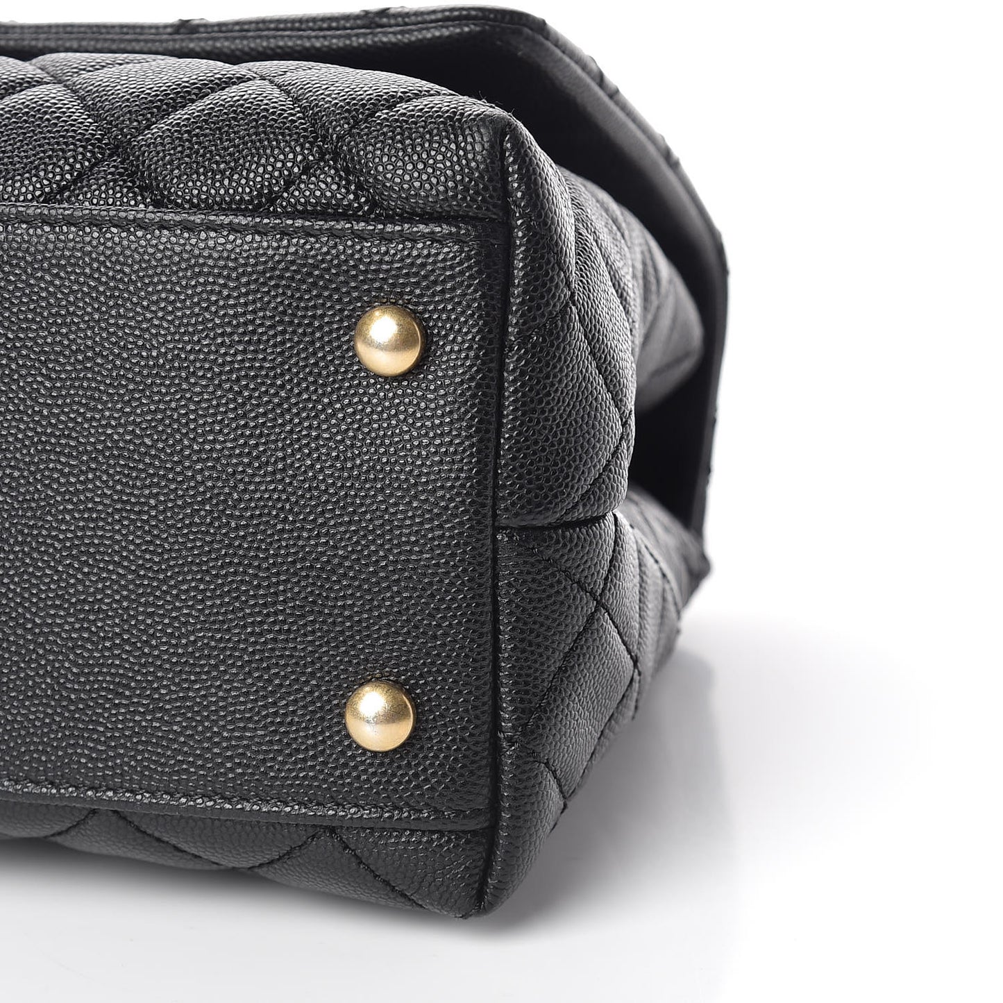 Caviar Lizard Embossed Quilted Small Coco Handle Flap Black