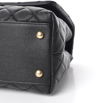 Chanel Caviar Lizard Embossed Quilted Small Coco Handle Flap Black 10 of 10