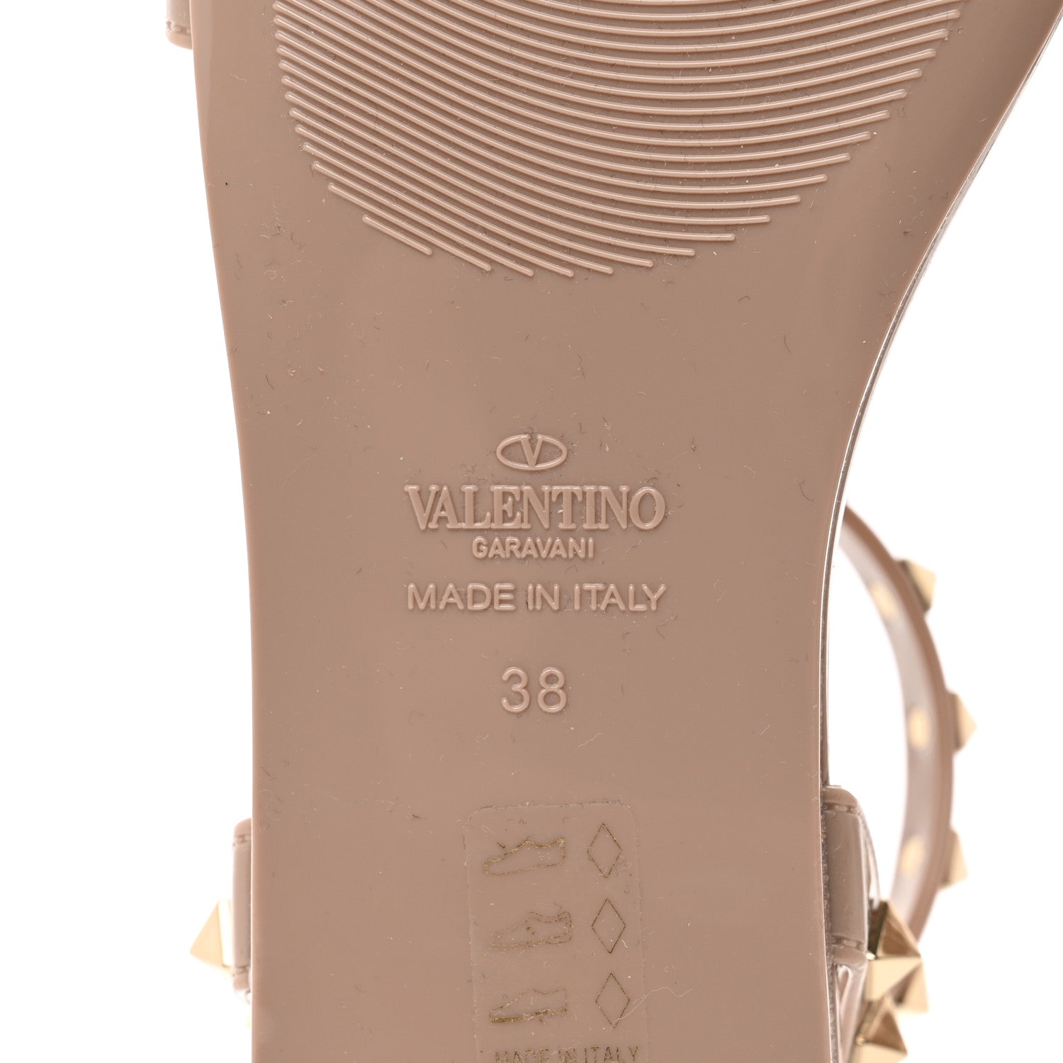 Valentino Garavani PVC Jelly Rockstud Caged Sandals 38 Poudre 6 of 8