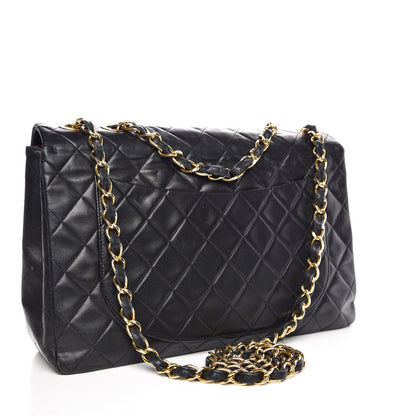 Chanel Lambskin Quilted XL Jumbo Single Flap Black 3 of 17