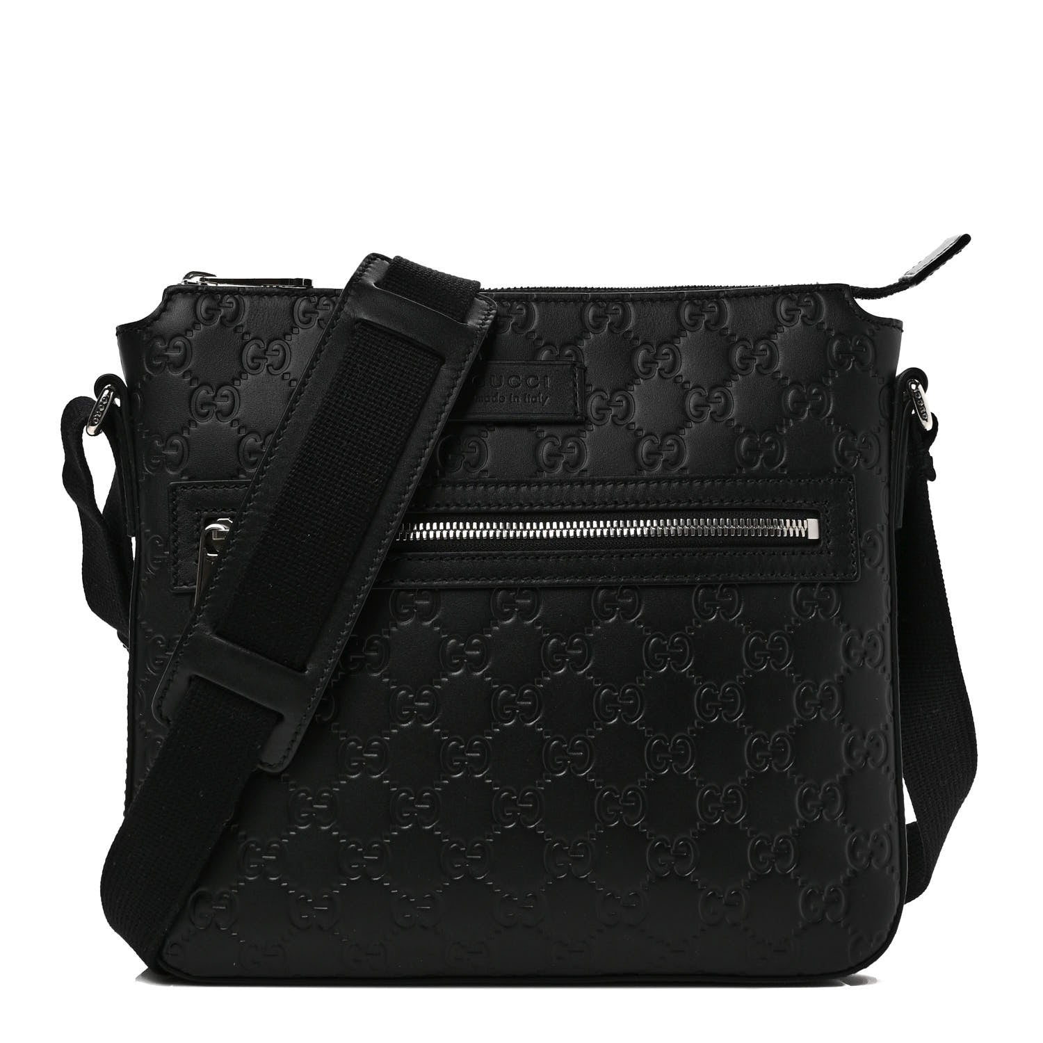Gucci Guccissima Signature Small Messenger Bag Black 1 of 10