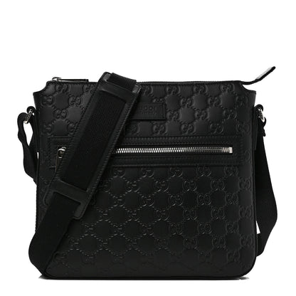 Gucci Guccissima Signature Small Messenger Bag Black 1 of 10
