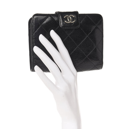 Chanel Patent Caviar CC Compact French Flap Wallet Black 2 of 13