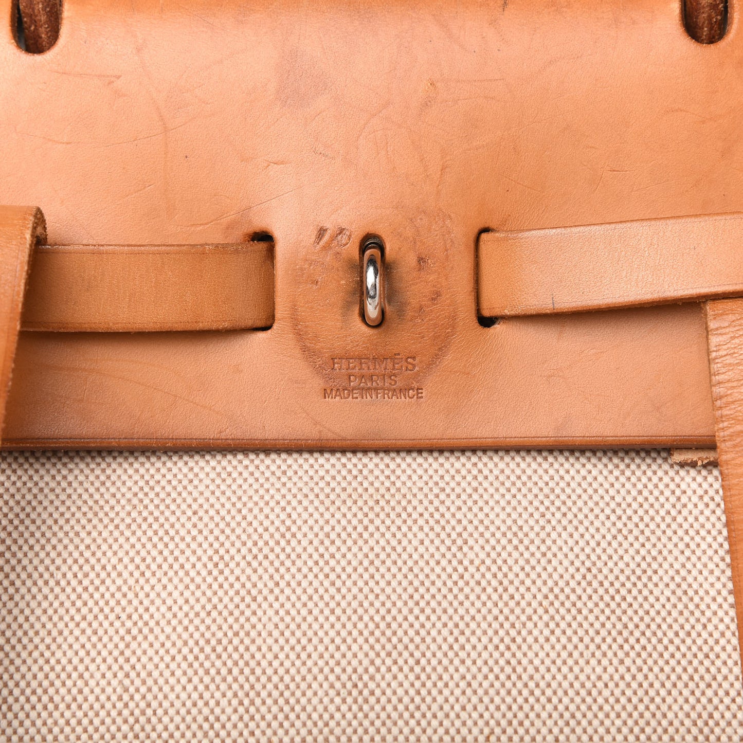Toile Vache Calfskin Herbag 30 PM Backpack Natural