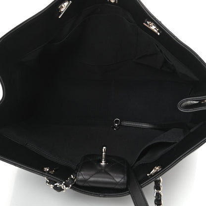 Chanel Calfskin Quilted Large Classic Shopping Tote Black 5 of 10
