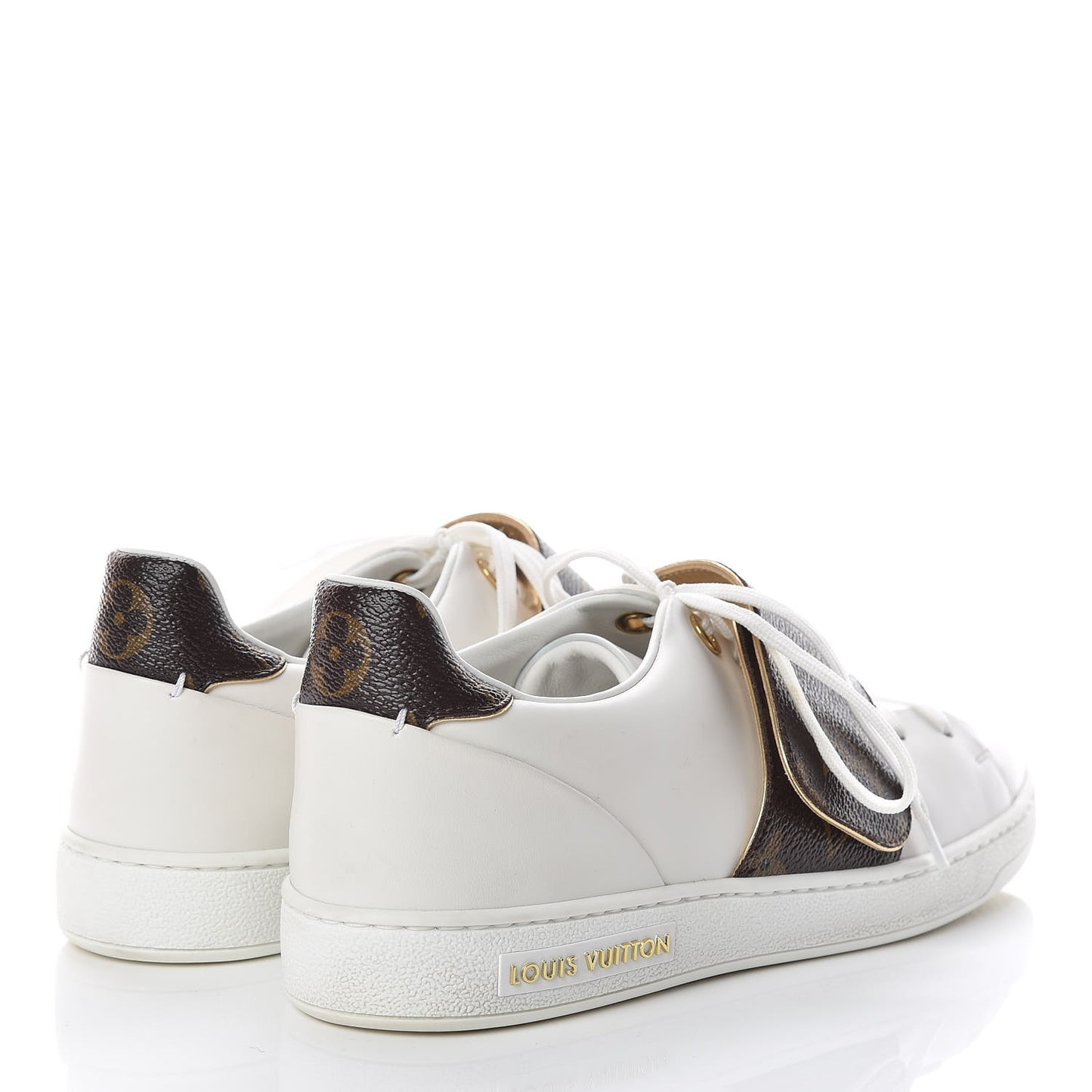Calfskin Monogram Frontrow Sneakers 38 White