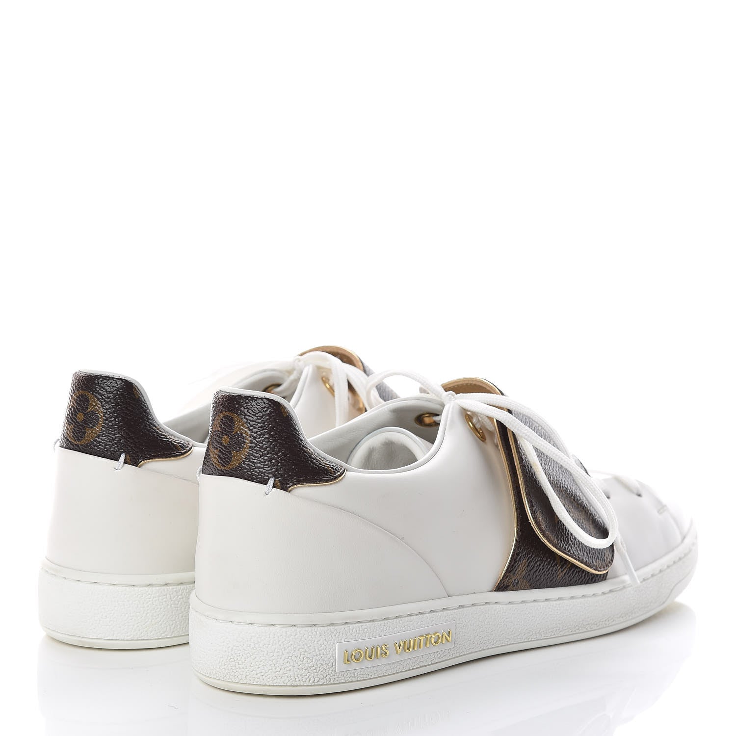 Louis Vuitton Calfskin Monogram Frontrow Sneakers 38 White 4 of 15