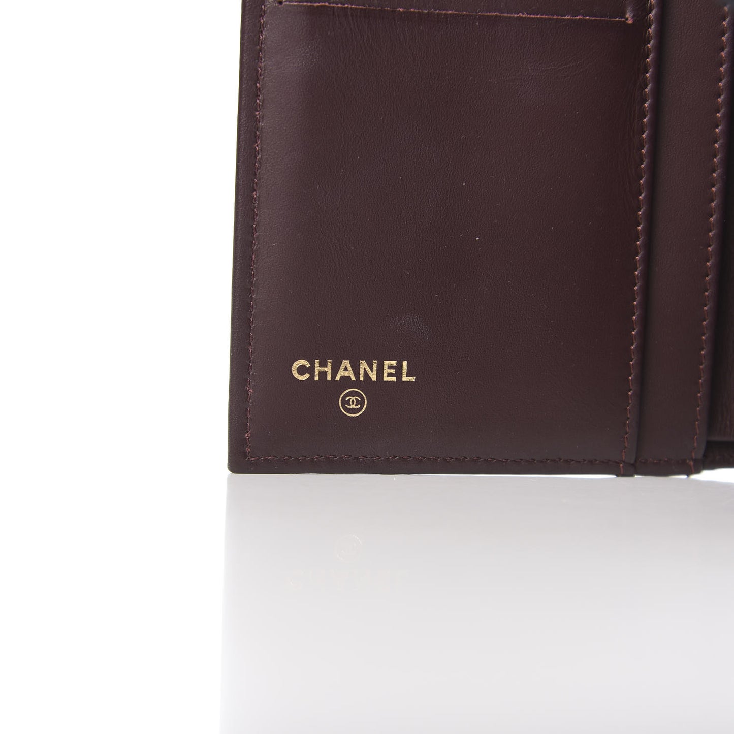 Caviar Quilted Long Flap Wallet Black