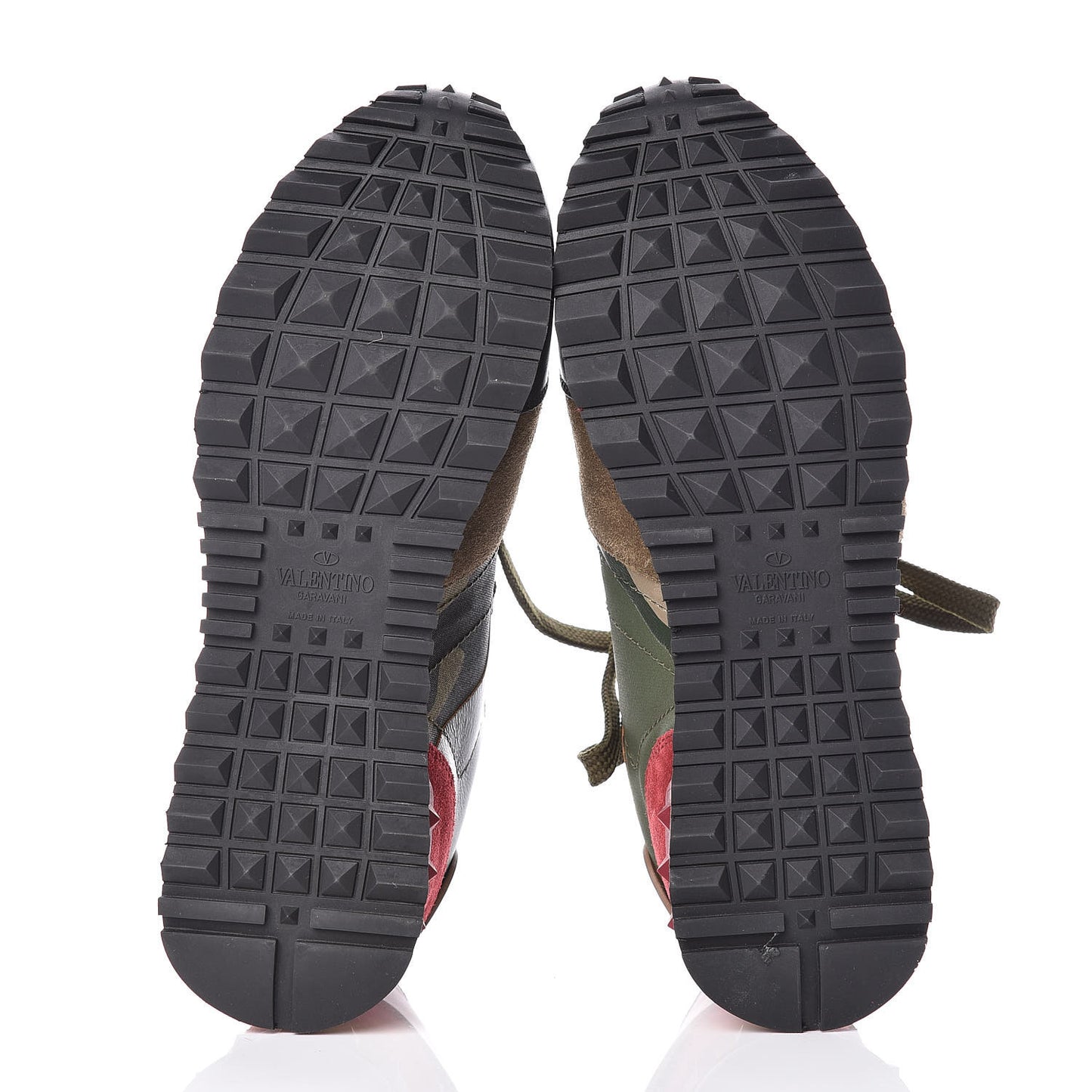 Nappa Fabric Suede Camouflage Womens Rockrunner Sneakers 35.5 Army Green Platino