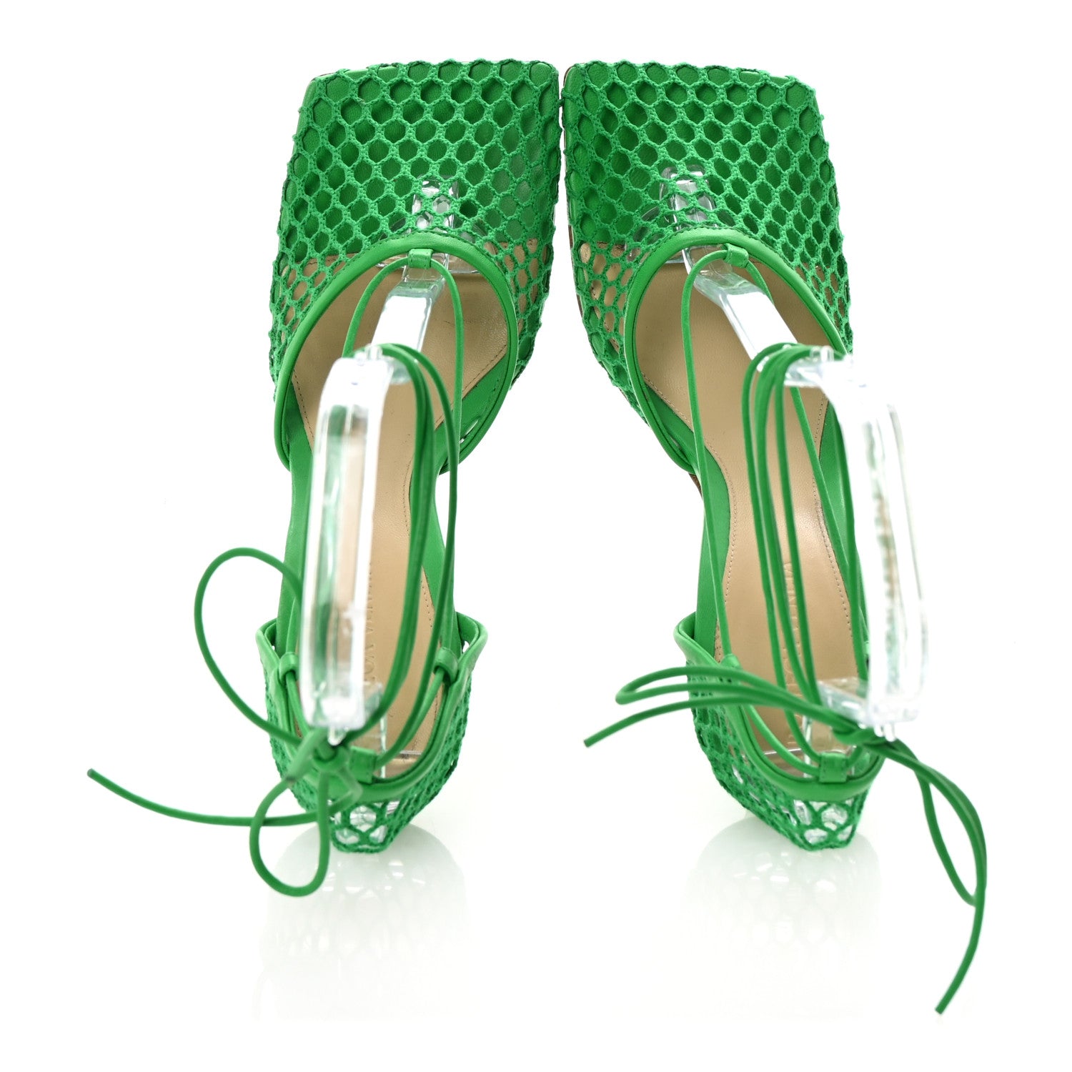 Bottega Veneta Mesh Nappa Stretch Ankle Tie 90mm Sandals 40 Grass 2 of 8