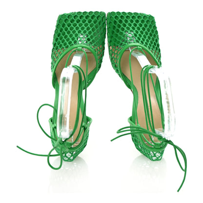 Bottega Veneta Mesh Nappa Stretch Ankle Tie 90mm Sandals 40 Grass 2 of 8