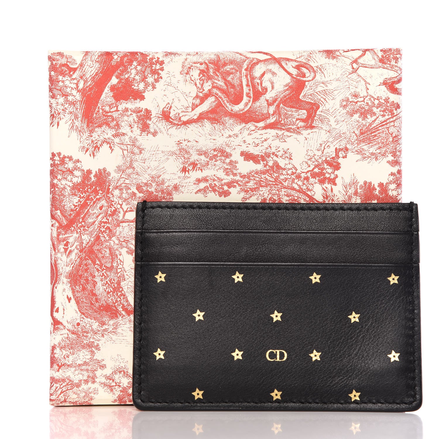 Christian Dior Calfskin Star Card Holder Black 7 of 7