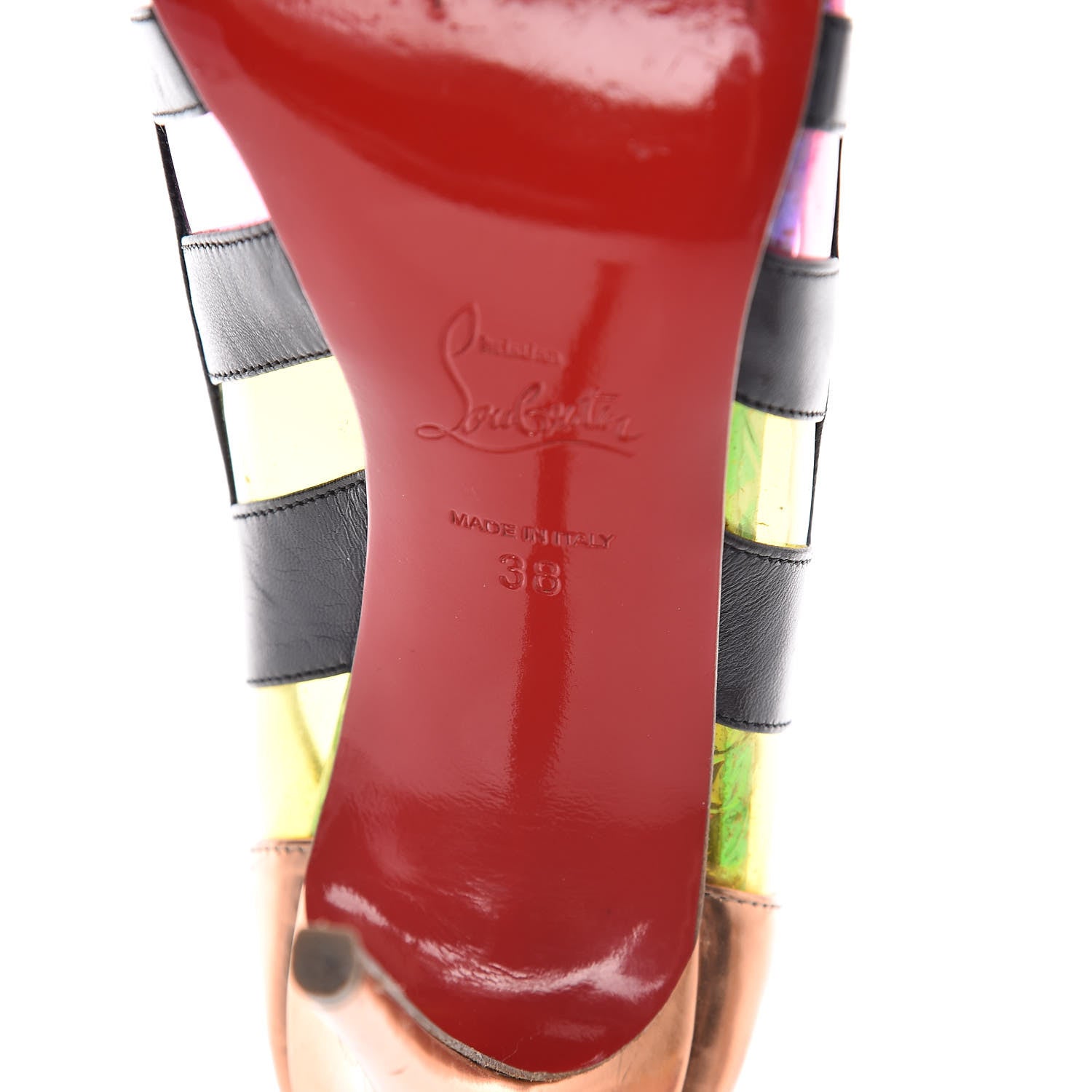 Christian Louboutin PVC Patent Metallic Calfskin Brandy 100 Pumps 38 Multicolor 8 of 14