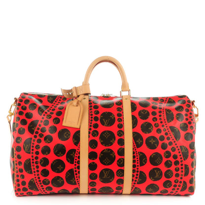 Louis Vuitton Monogram Kusama Pumpkin Dots Keepall Bandouliere 55 Red 1 of 7