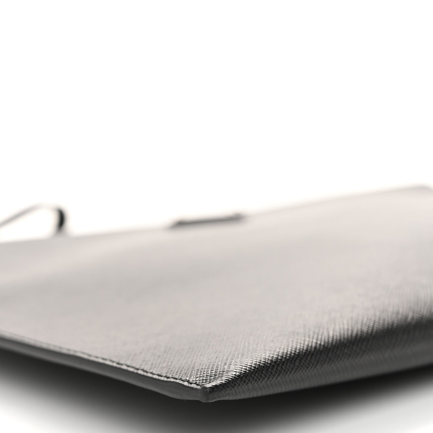 Saffiano Flat Wristlet Pouch Black