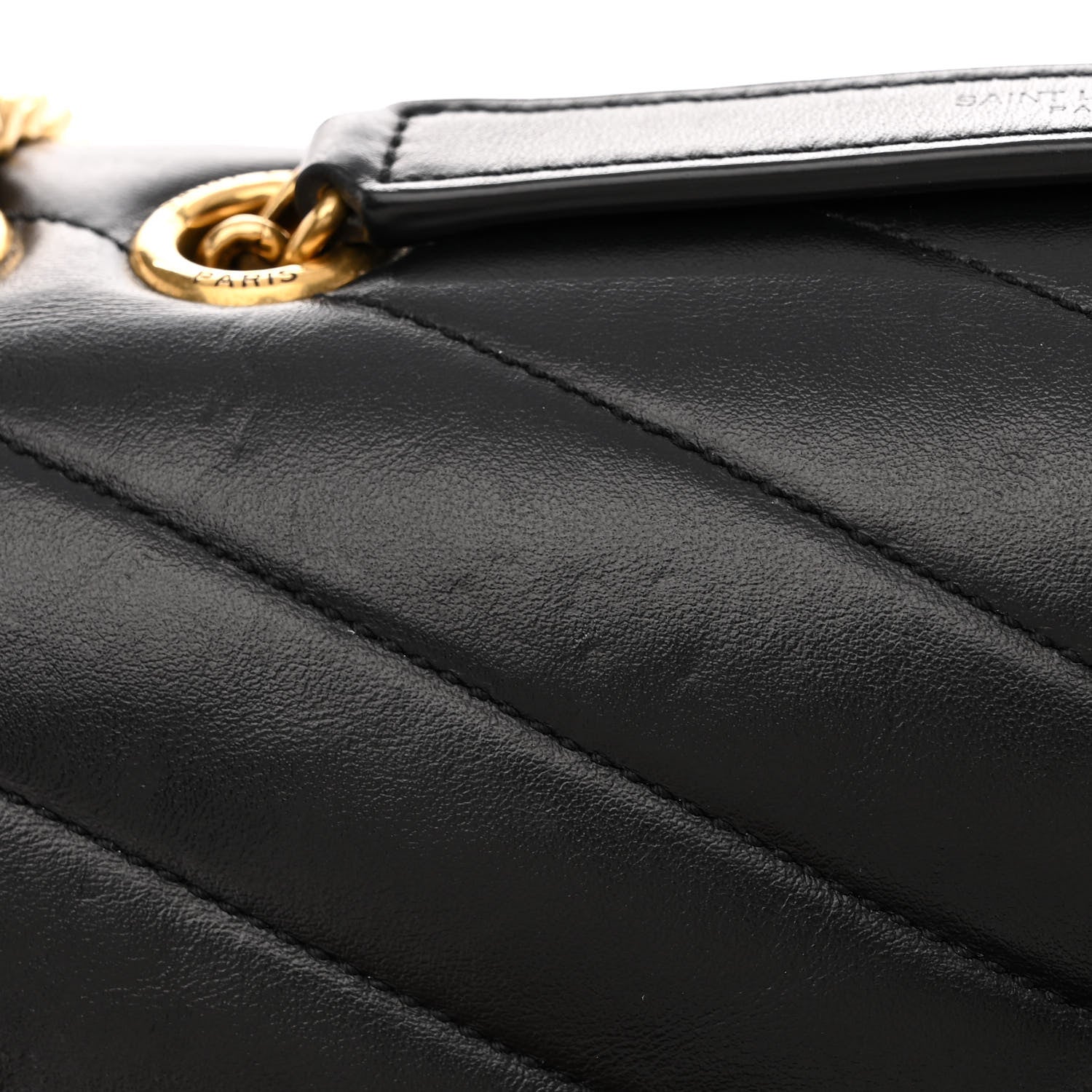 Saint Laurent Calfskin Y Quilted Monogram Medium Loulou Chain Satchel Black 13 of 15