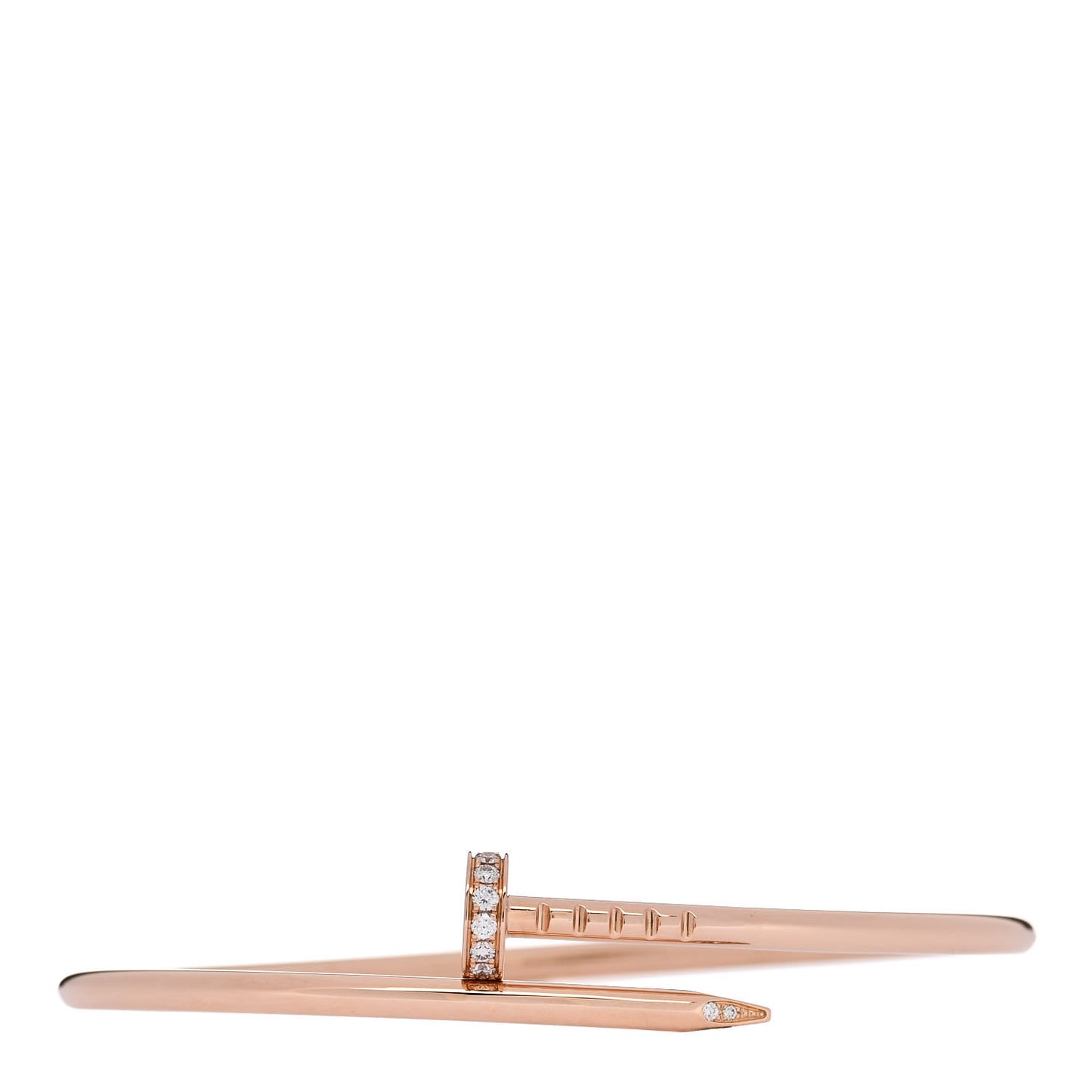 18K Pink Gold Diamond Small Juste Un Clou Bracelet 16