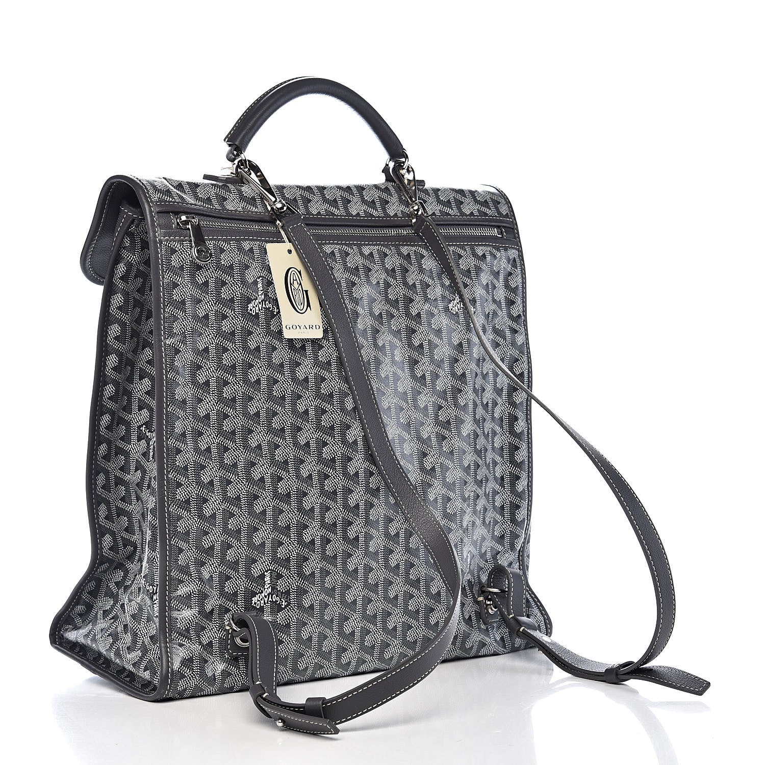 Goyard Goyardine Saint Leger Soft Briefcase Backpack Grey 3 of 10