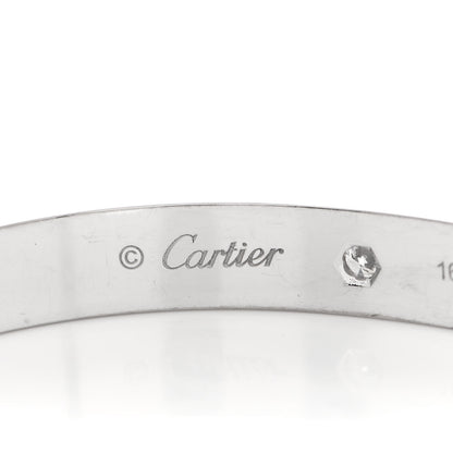 Cartier 18K White Gold 4 Diamond LOVE Bracelet 16 3 of 5