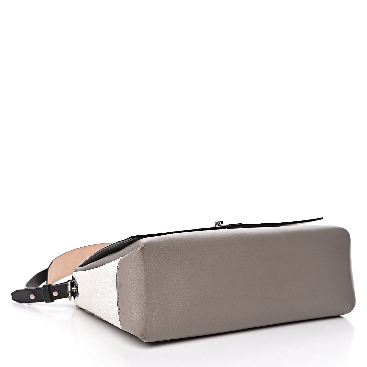 Proenza Schouler Ostrich Calfskin Suede PS Elliot Ciclo Pulver Ivory Black 4 of 26