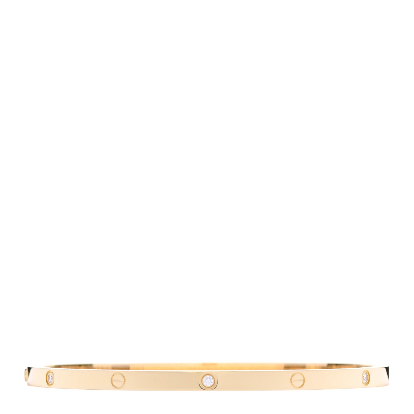 18K Yellow Gold 6 Diamond Small LOVE Bracelet 19