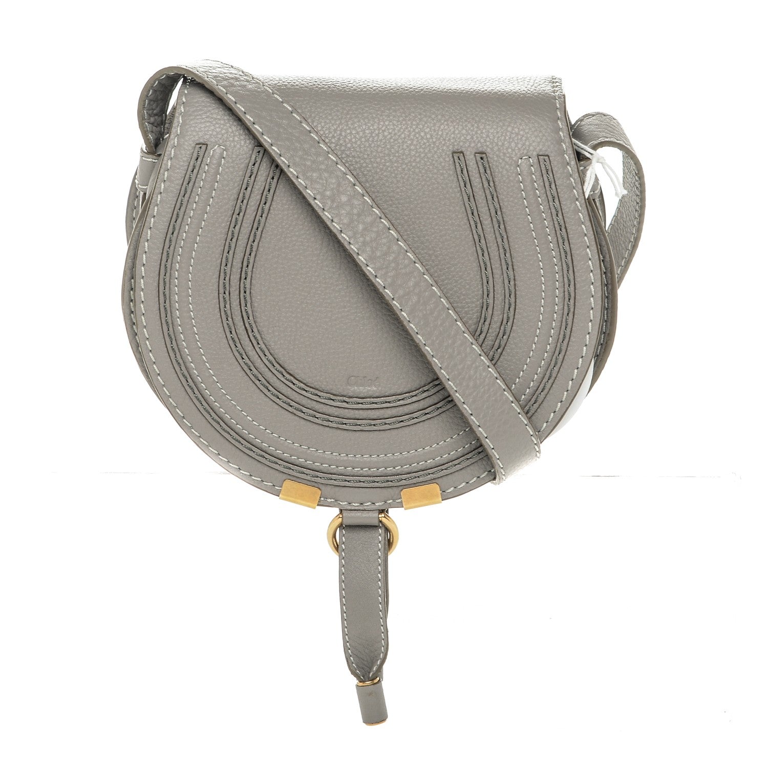 Chloe Calfskin Mini Marcie Round Crossbody Bag Cashmere Grey 1 of 6