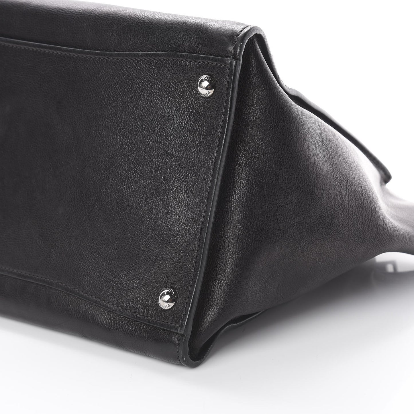 Glace Calf Twin Pocket Tote Black