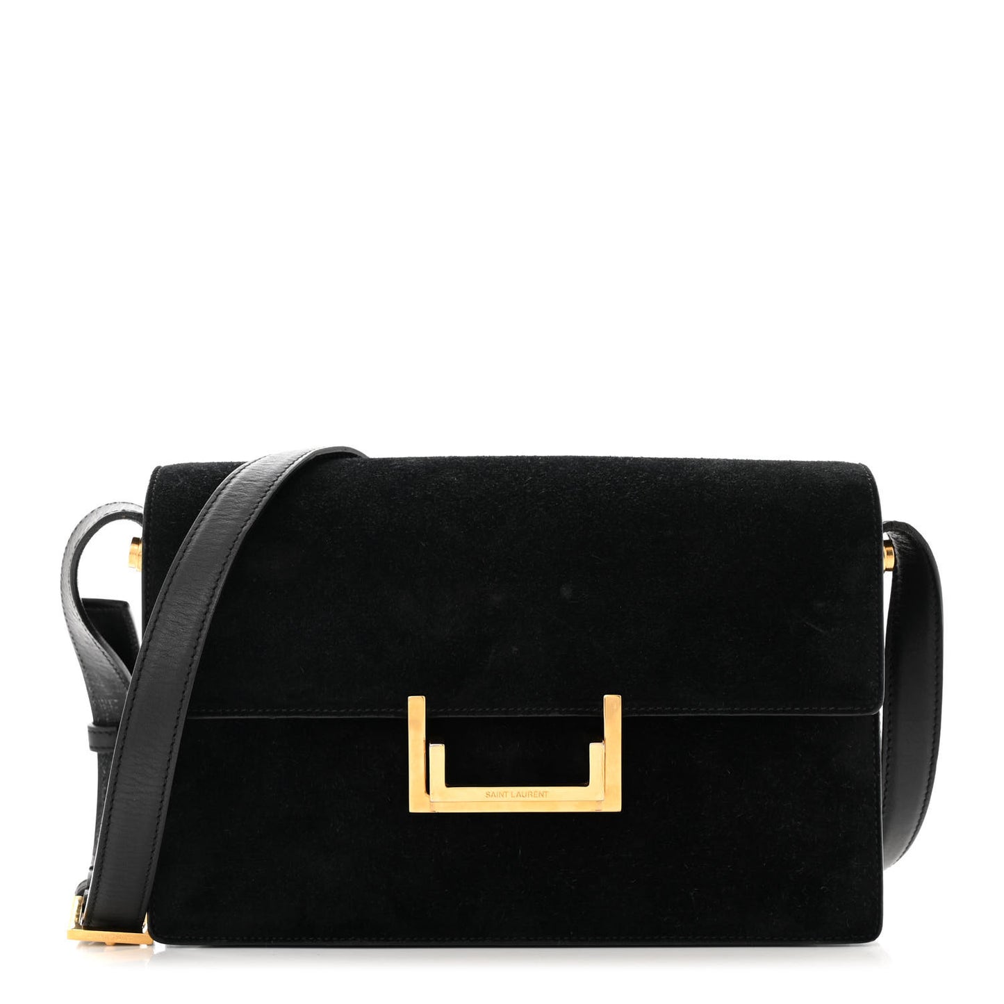 Suede Medium Classic Lulu Bag Black