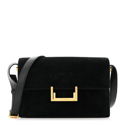 Saint Laurent Suede Medium Classic Lulu Bag Black 1 of 11